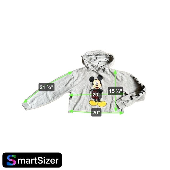 2/$18 SALE! Disney Hoodie Cropped Sweatshirt M Mickey Mouse Spellout Varsity - Picture 2 of 8